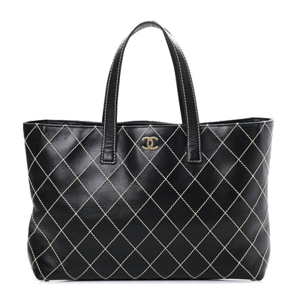 Chanel Calfskin Wild Stitch Large Tote Black 1 of 16