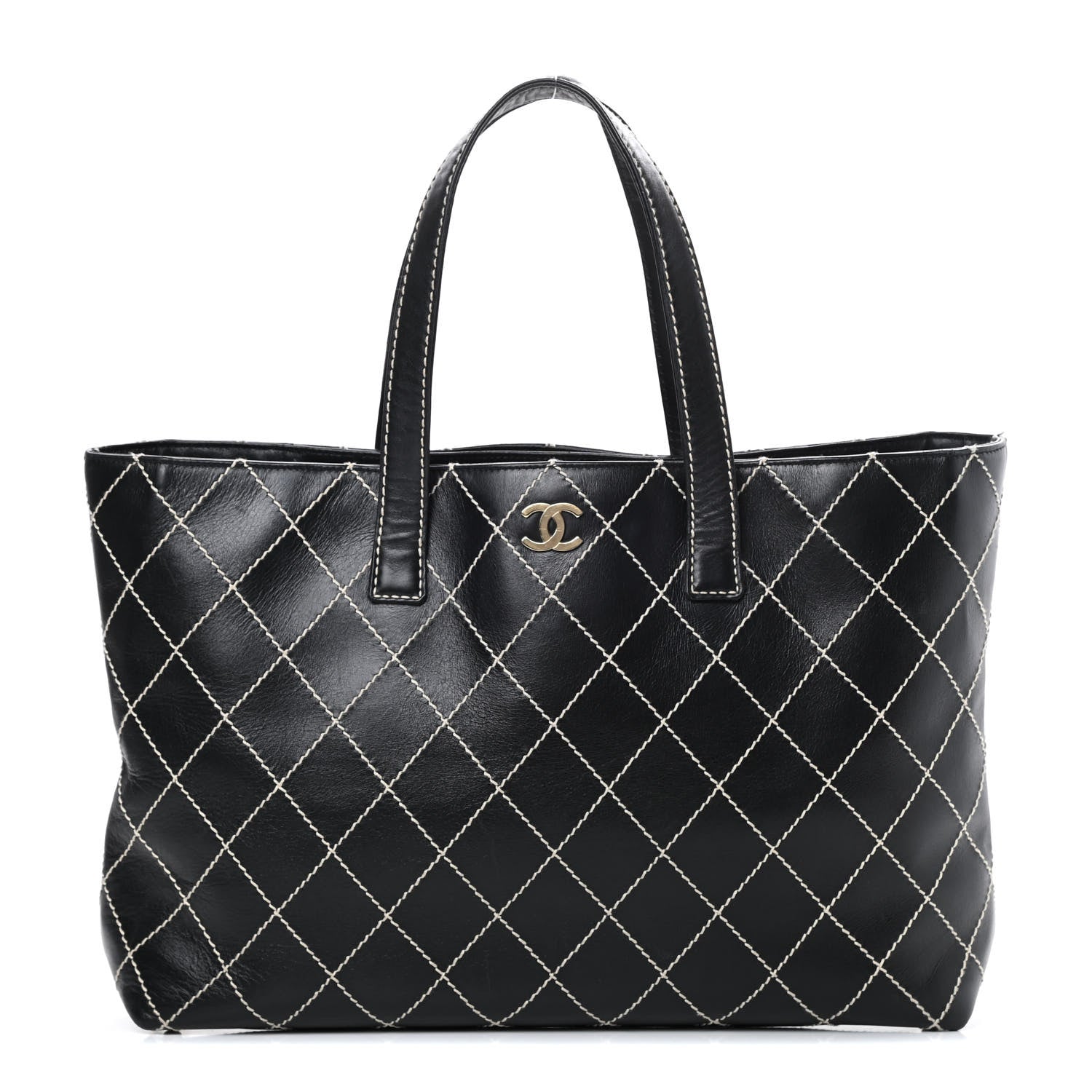 Chanel Calfskin Wild Stitch Large Tote Black 1 of 16