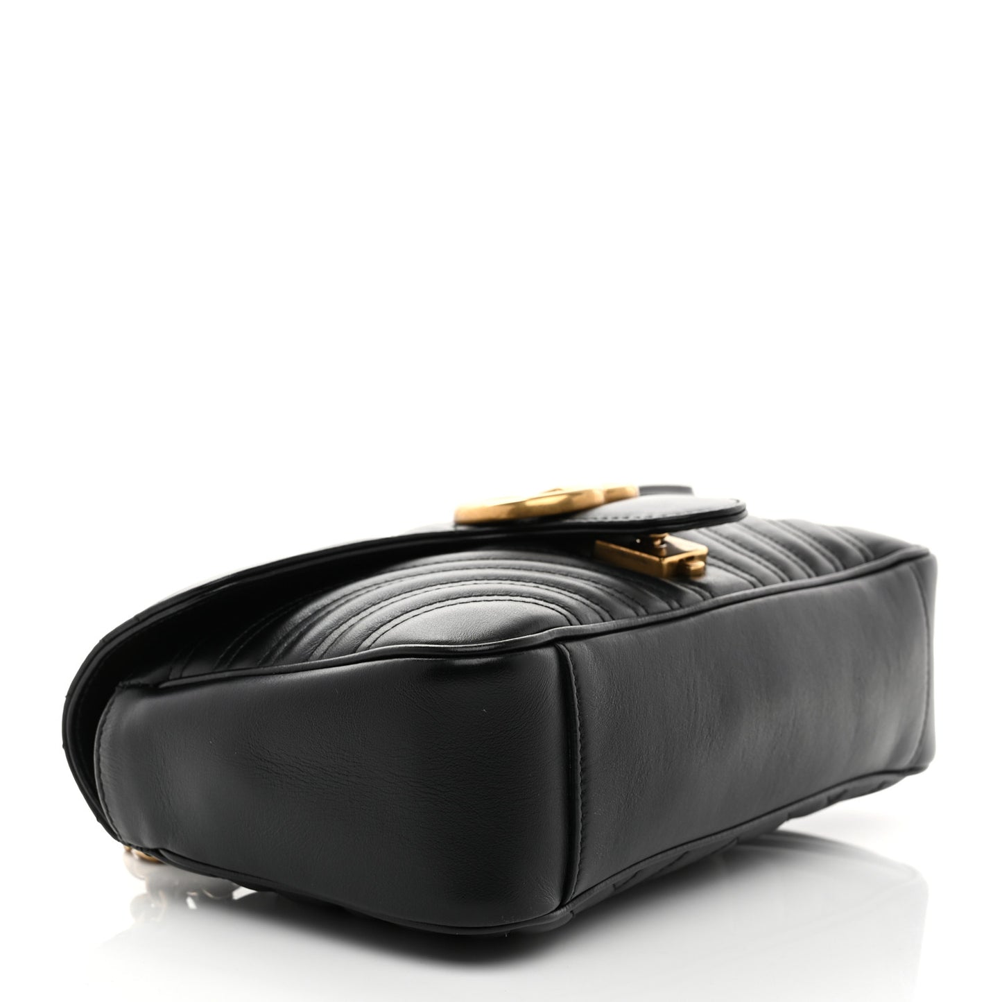Calfskin Matelasse Small GG Marmont Shoulder Bag Black