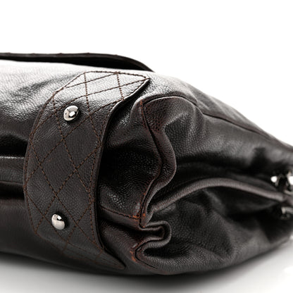 Chanel Glazed Caviar Pocket In The City Tote Dark Brown 11 of 12