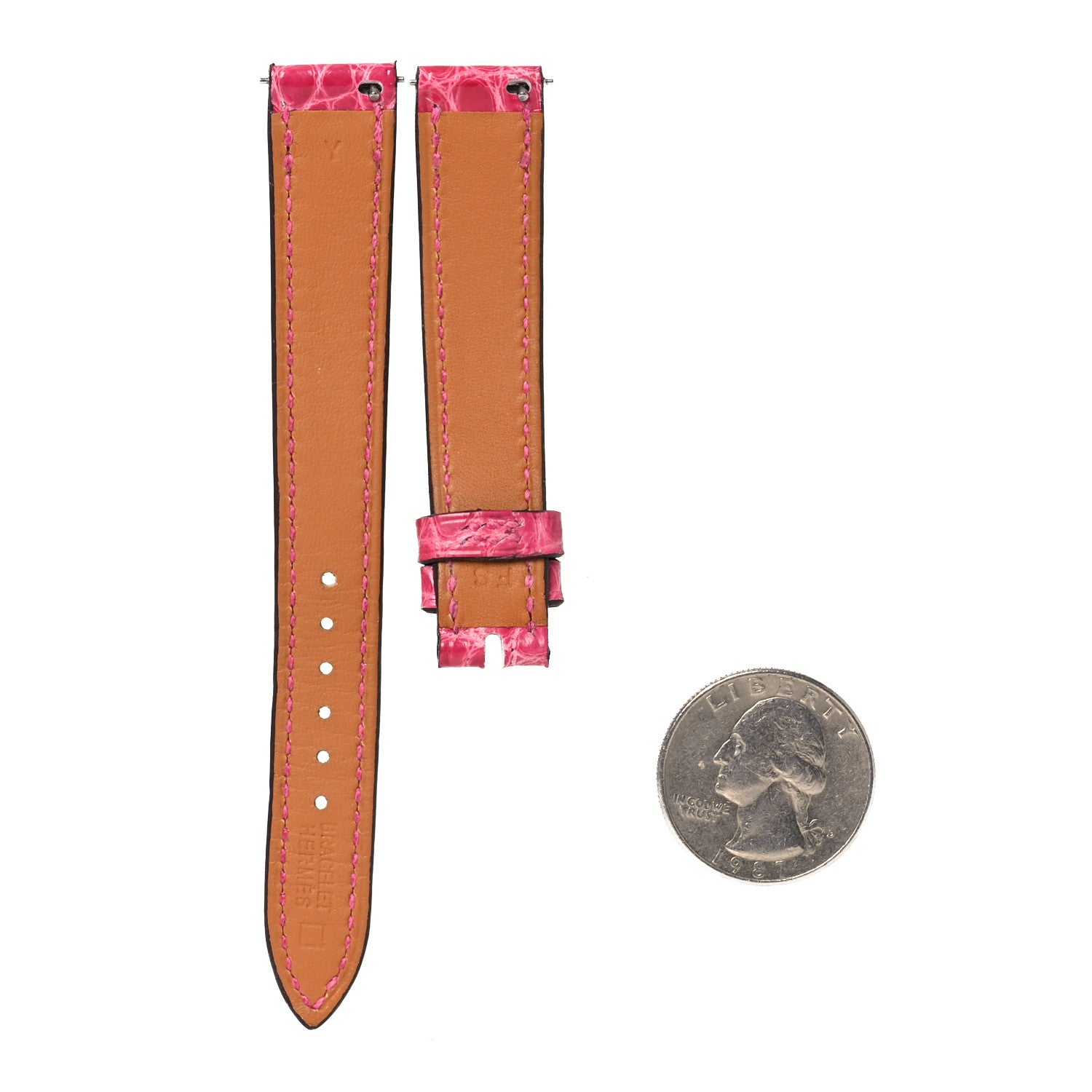 Hermes Shiny Alligator 23mm Cape Cod Watch Strap Framboise 2 of 7