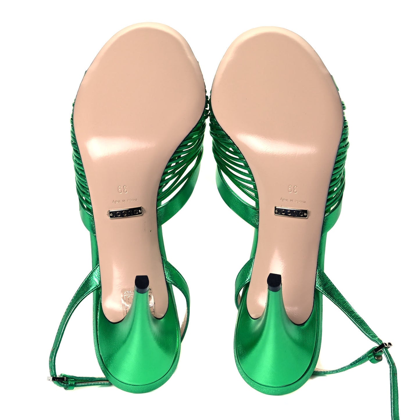 Metallic Nappa Crawford Knot Slingback Sandals 39 Green