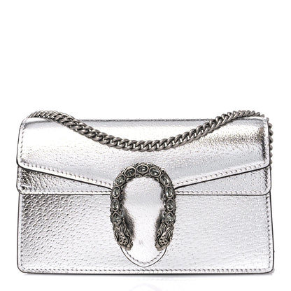 Gucci Metallic Calfskin Super Mini Dionysus Shoulder Bag Silver 3 of 10