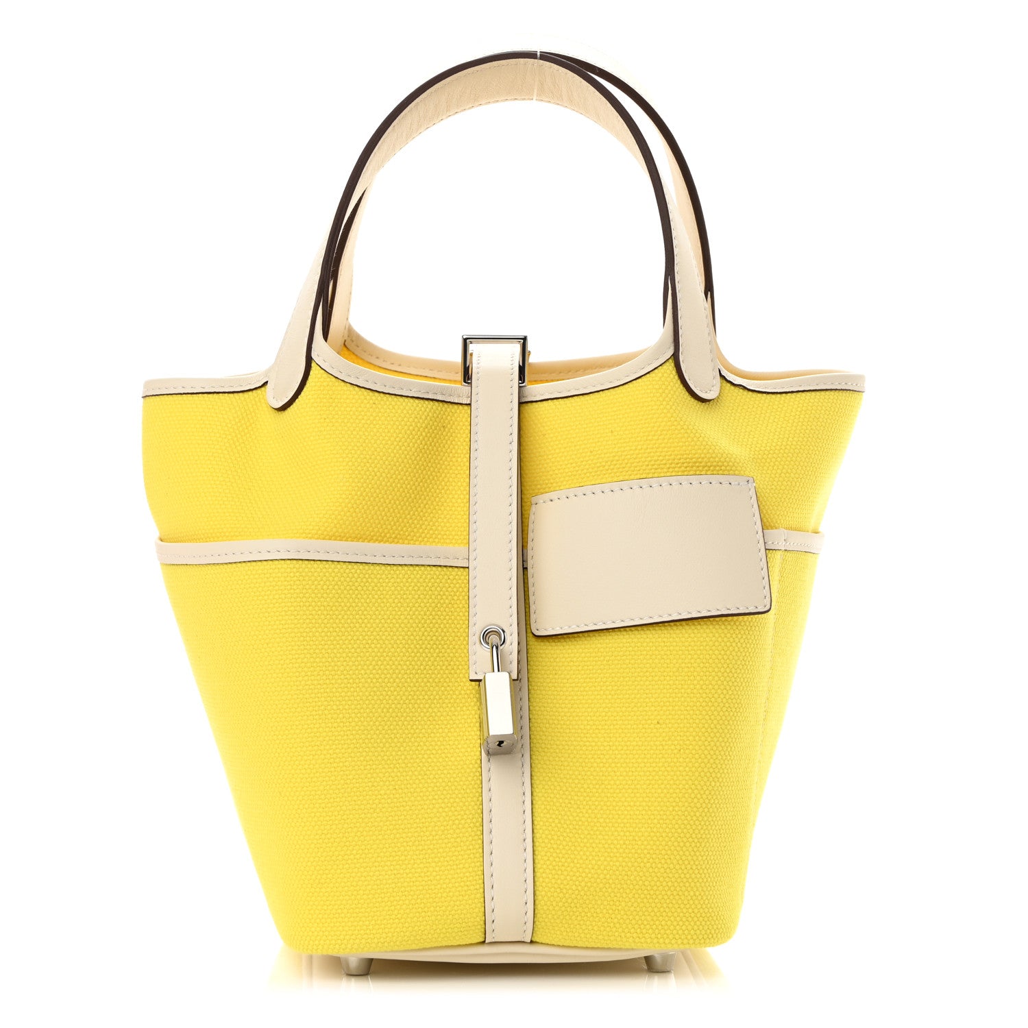 Hermes Toile Goeland Swift Cargo Picotin Lock 18 Jaune Citron Nata 1 of 11