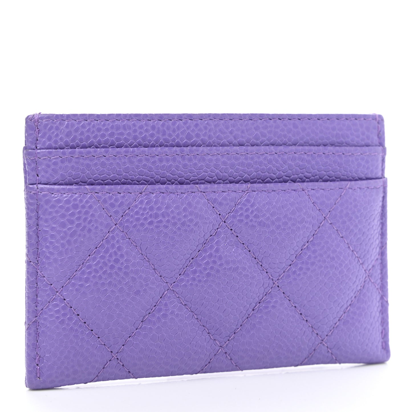Caviar Quilted Incognito Card Holder Purple