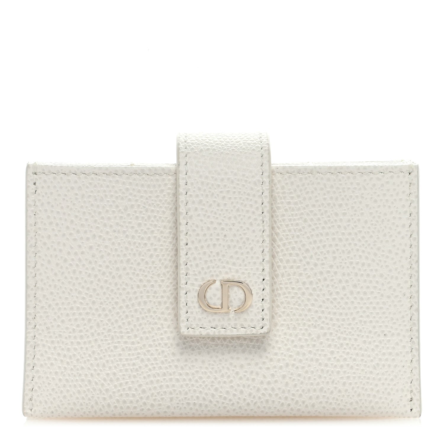 Christian Dior Grained Calfskin Gusseted Card Holder White 1 of 6