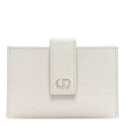 Christian Dior Grained Calfskin Gusseted Card Holder White 1 of 6