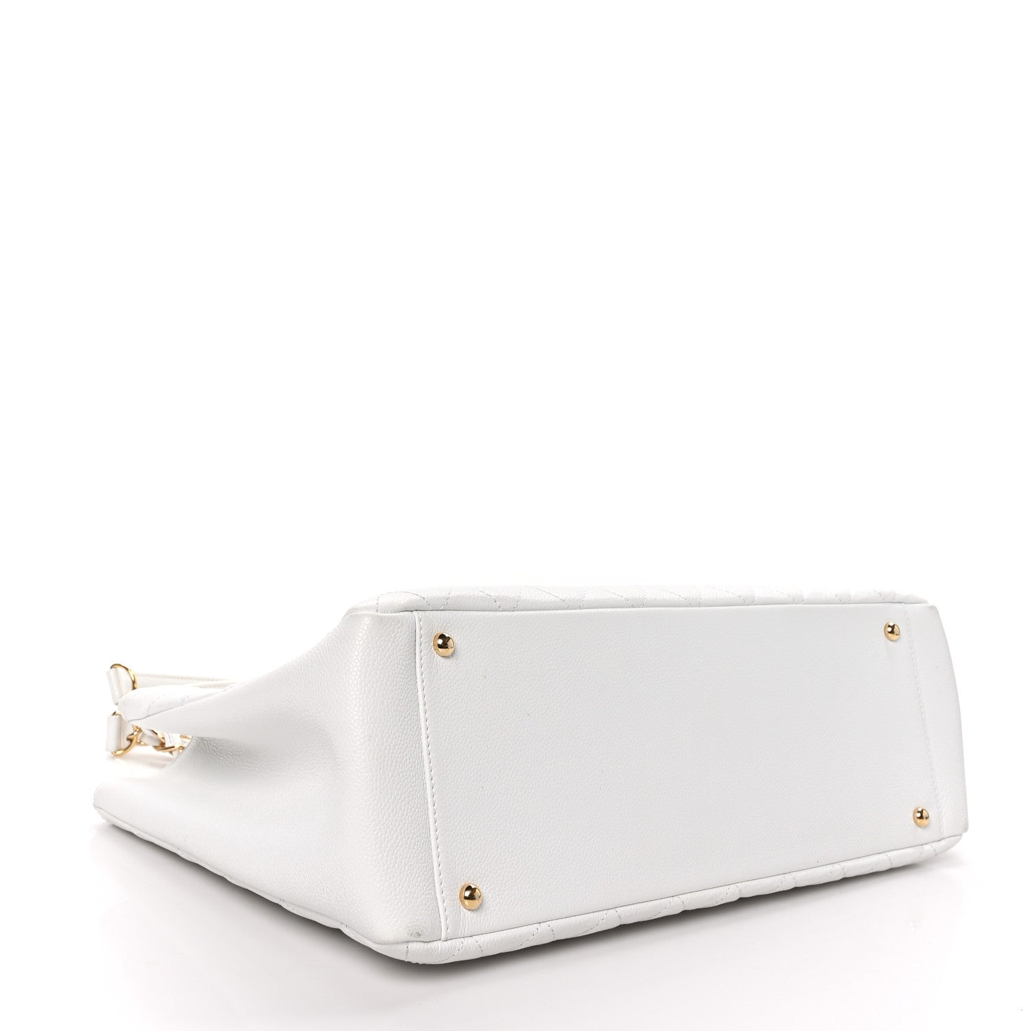 Chanel Caviar Quilted Grand Shopping Tote GST White 4 of 11