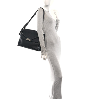 Bottega Veneta Grained Calfskin Intrecciato Andiamo Messenger Bag Black 2 of 11