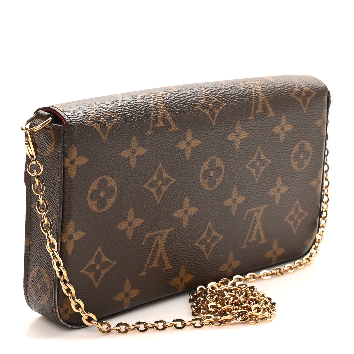 Monogram Pochette Felicie Chain Wallet Fuchsia