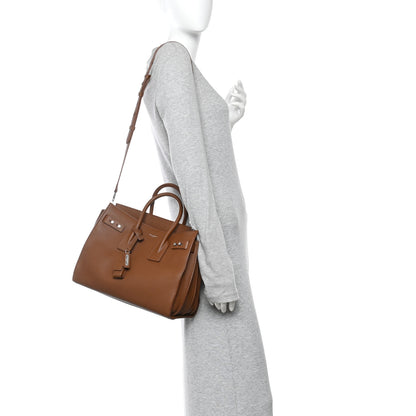 Saint Laurent Grained Calfskin Small Supple Sac De Jour Moka 2 of 10