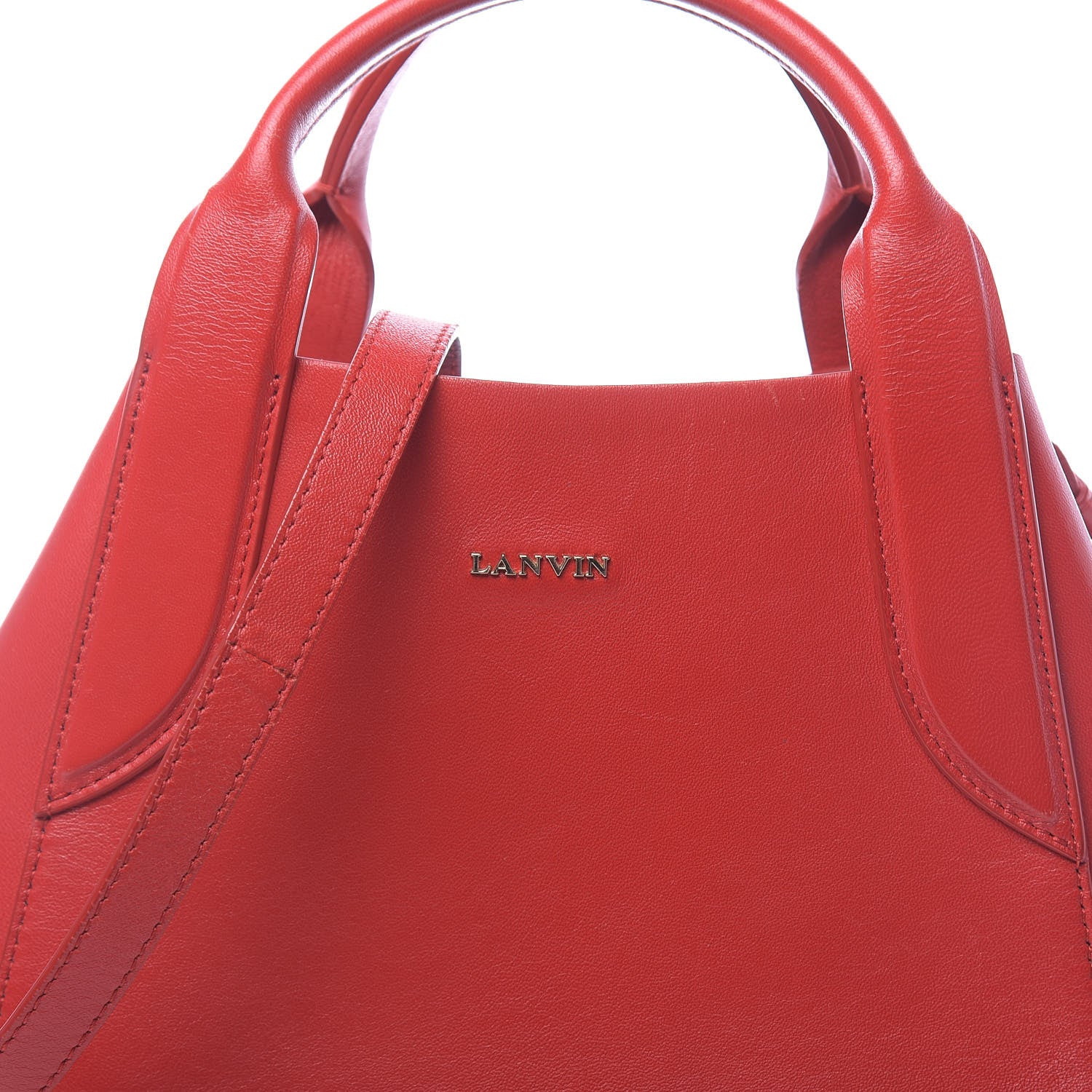 Lanvin Smooth Calfskin Mini Trapeze Red 7 of 13