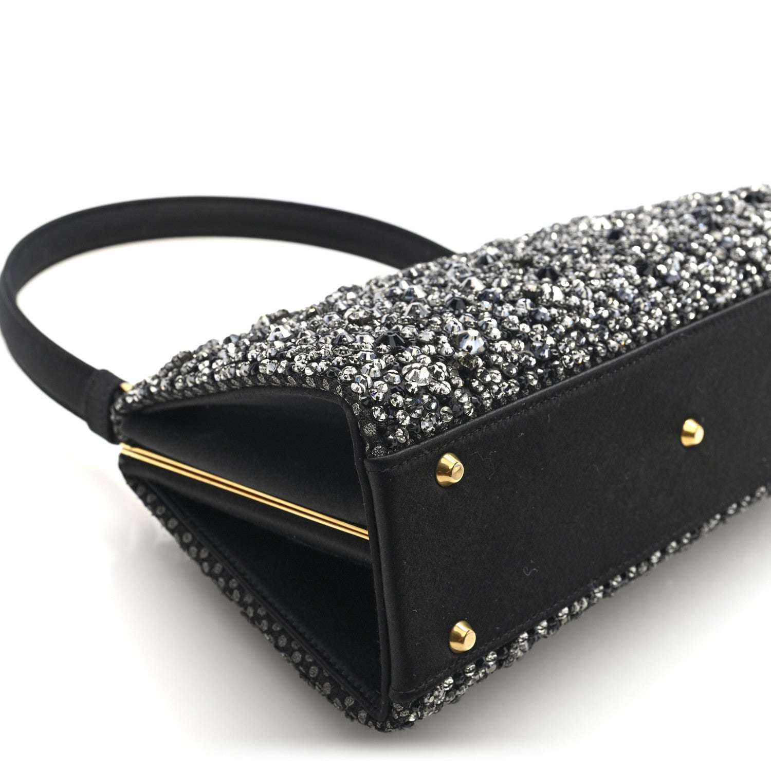 Christian Dior Satin Sequin Frame Bag Black 9 of 10