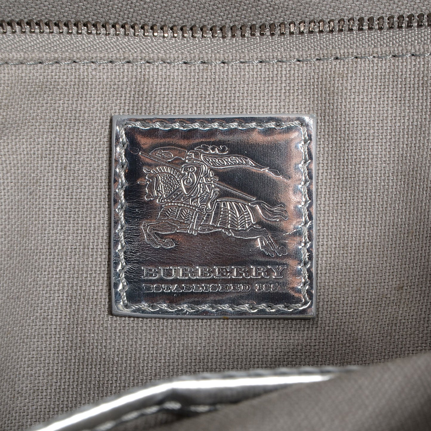 Patent Check Embossed Ember Tote Silver