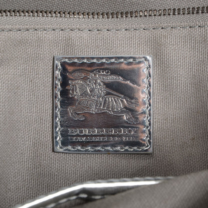 Burberry Patent Check Embossed Ember Tote Silver 6 of 8