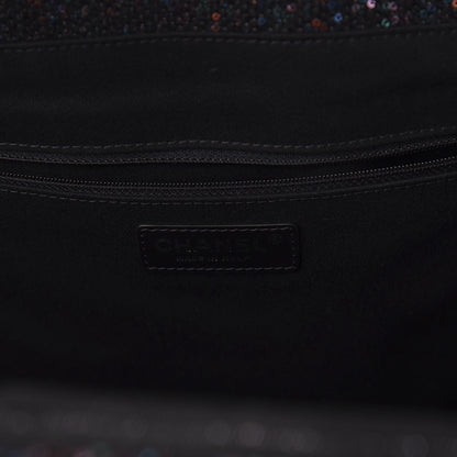 Chanel Calfskin Sequin Medium Deauville Tote Black 9 of 11