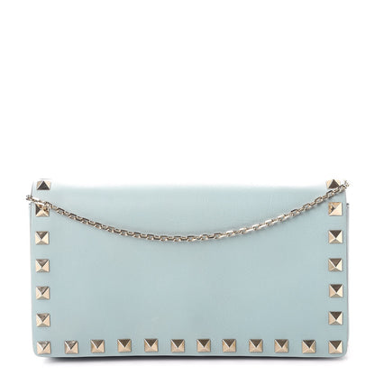 Valentino Garavani Vitello Small Rockstud Chain Flap Crossbody Bag Blue 1 of 10