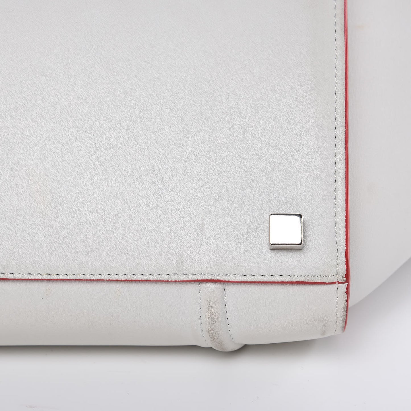 Smooth Calfskin Medium Phantom Luggage White