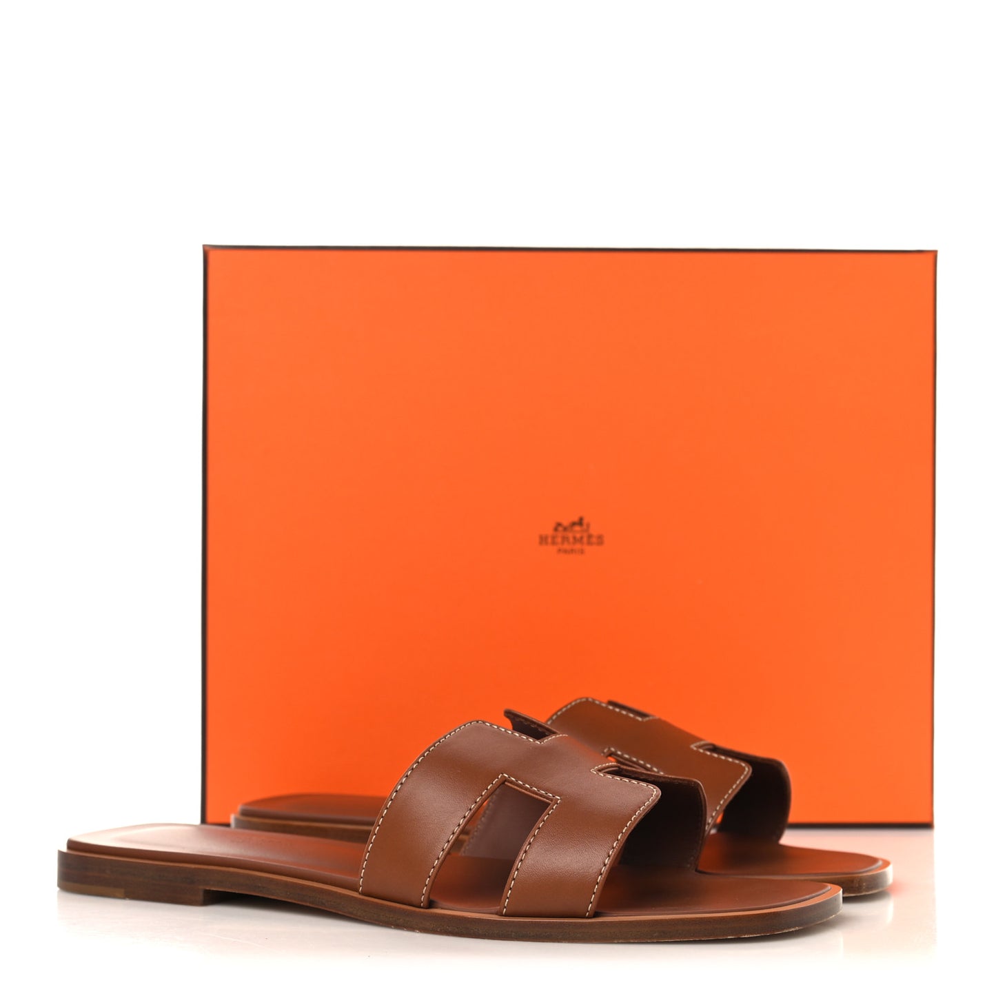 Box Calfskin Oran Sandals 37.5 Gold