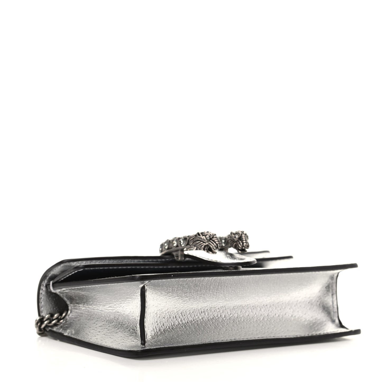 Metallic Calfskin Super Mini Dionysus Shoulder Bag Silver