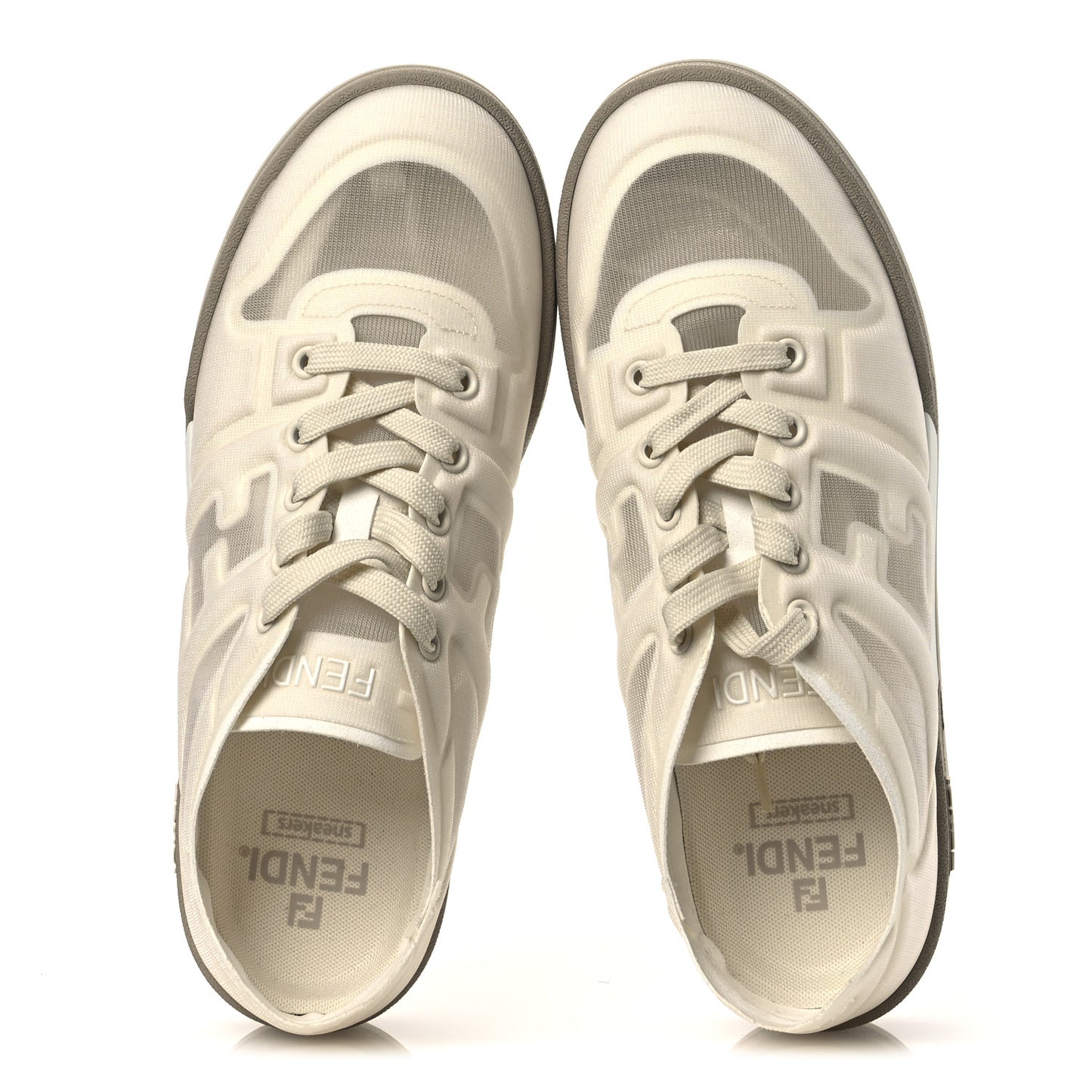 Fabric Mesh Fendi Match Low Top Sneakers 40 White
