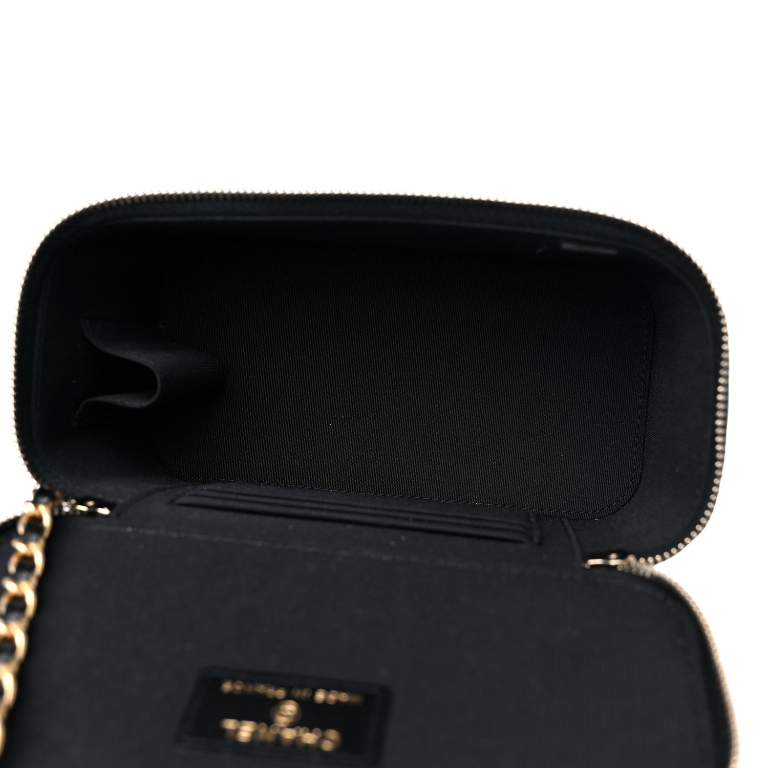Chanel Lambskin Quilted Small Top Handle Vanity Case With Chain Black 5 of 10