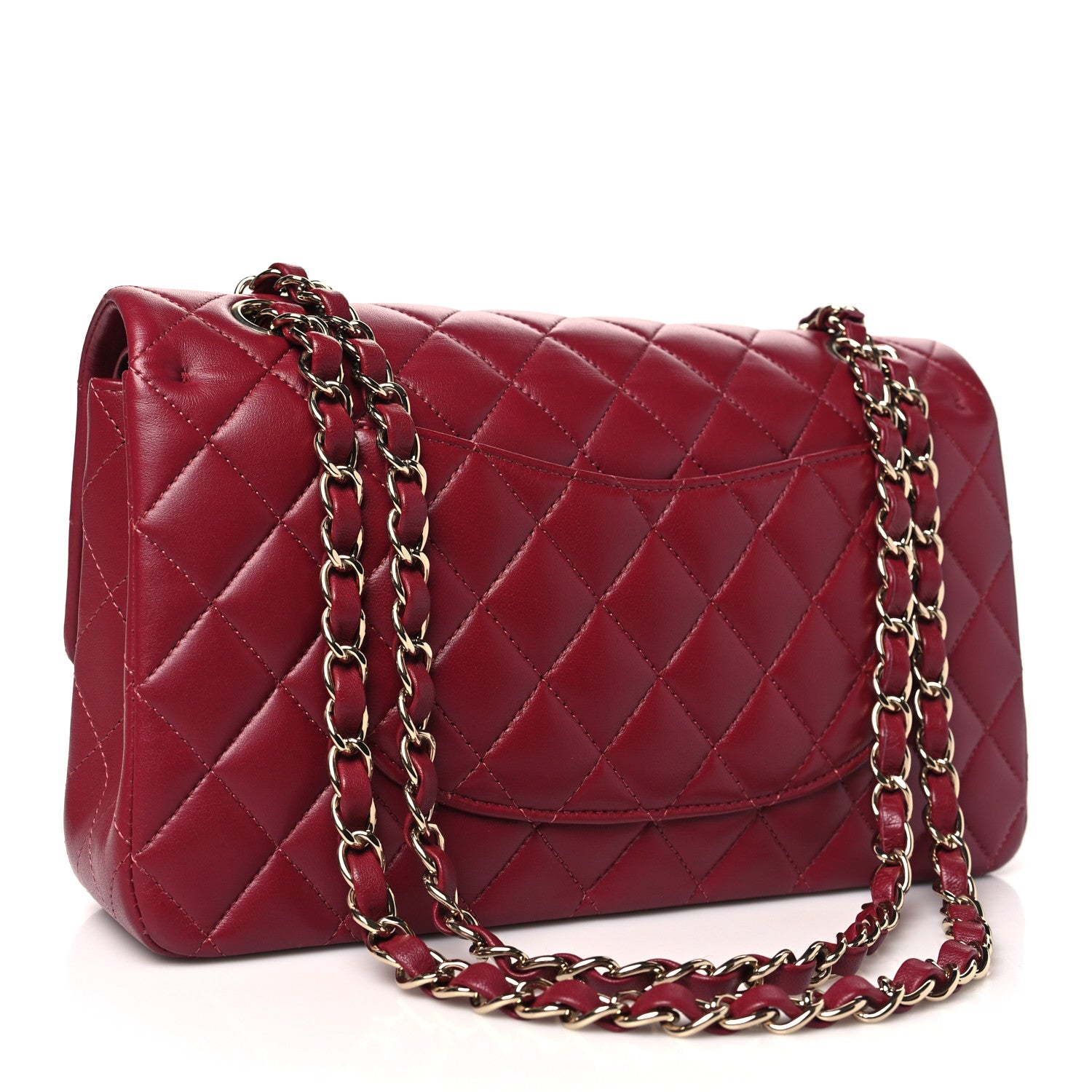 Chanel Lambskin Quilted Medium Double Flap Burgundy 3 of 11