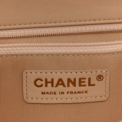 Chanel Crumpled Calfskin Medium Chain All Over Flap Beige 6 of 11