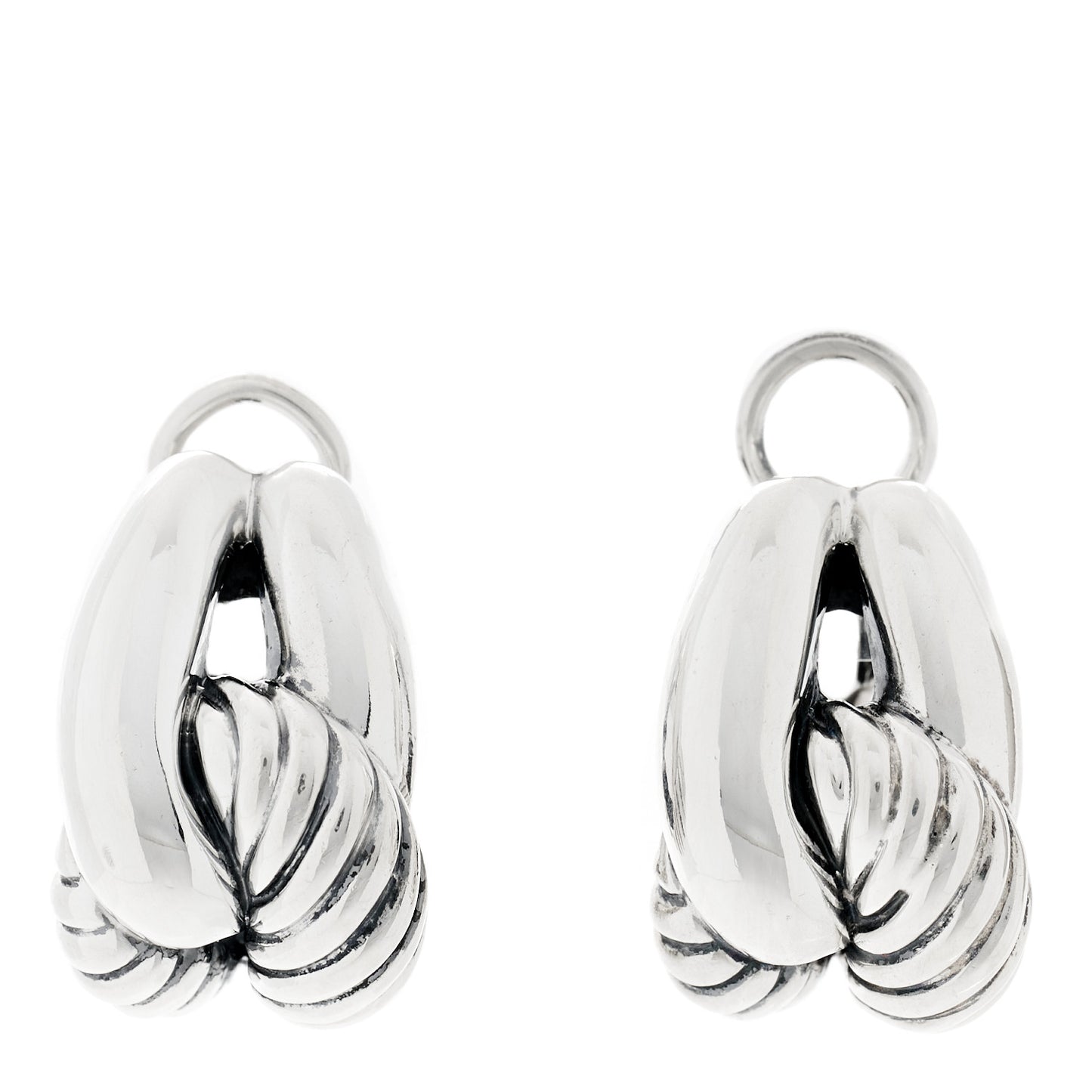 Sterling Silver Single Loop Labyrinth Earrings