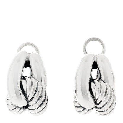 David Yurman Sterling Silver Single Loop Labyrinth Earrings 1 of 5