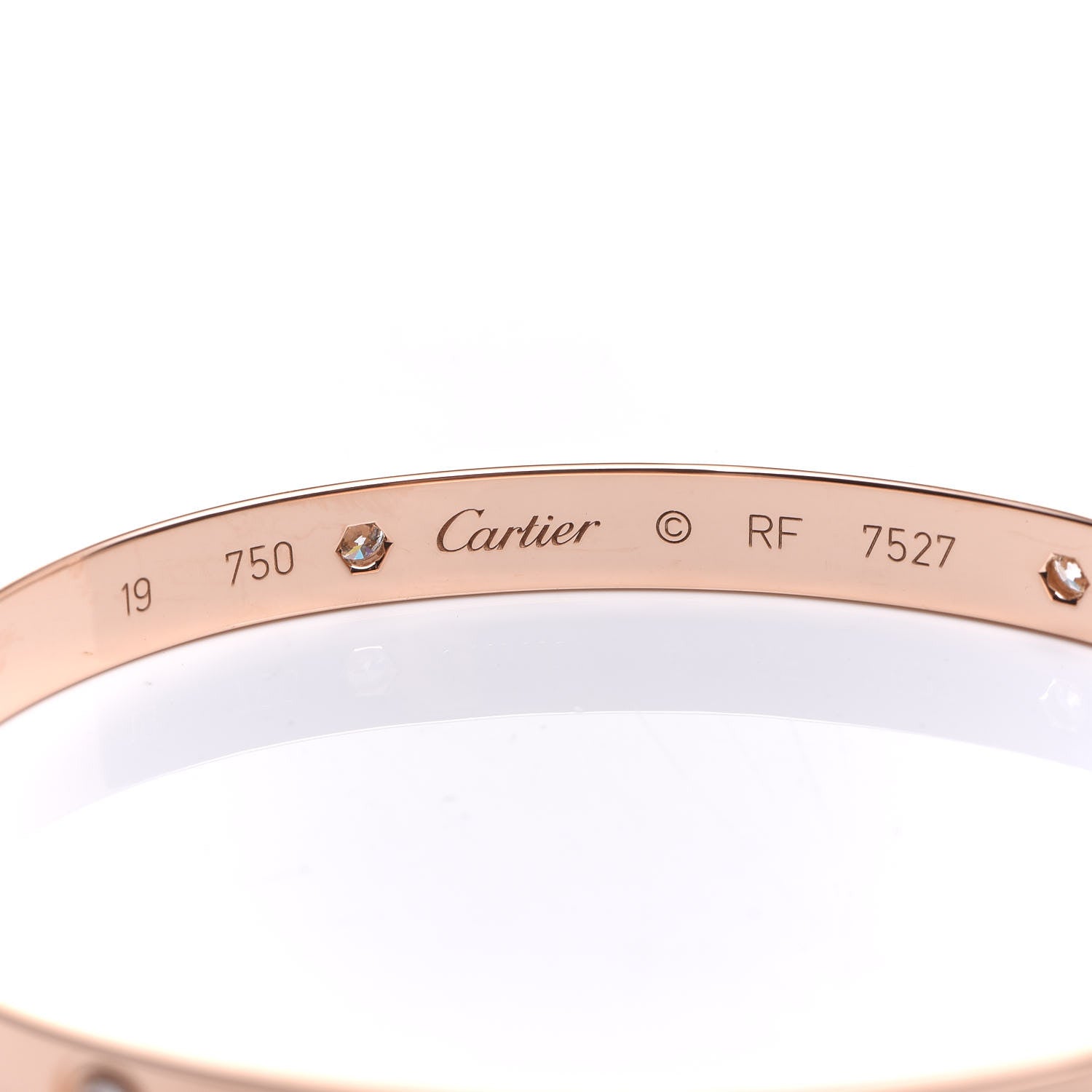 Cartier 18K Pink Gold 4 Diamond LOVE Bracelet 19 4 of 6