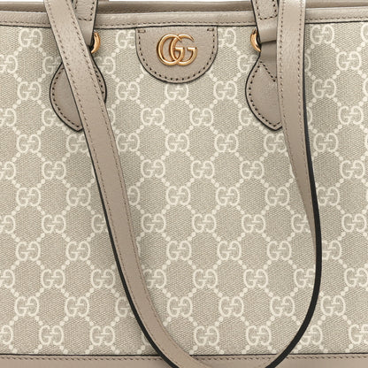Gucci GG Supreme Monogram Textured Dollar Calfskin Small Ophidia Shoulder Tote Bag Beige Mystic White Oatmeal 8 of 10