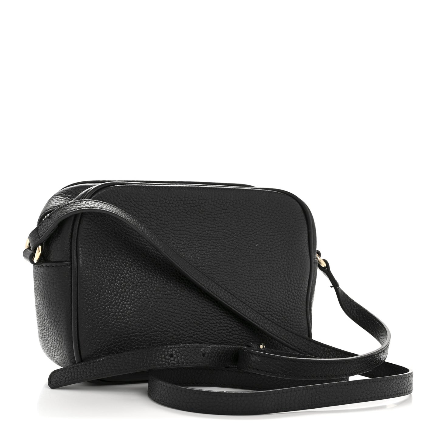 Pebbled Calfskin Small Soho Disco Bag Black