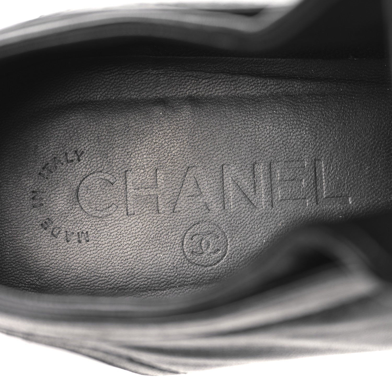 Chanel Lambskin Patent Cap Toe CC Sneakers 39.5 Black 9 of 9