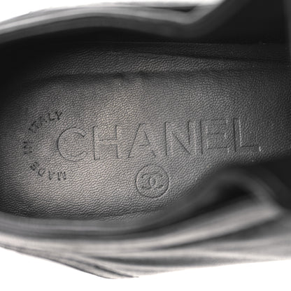 Chanel Lambskin Patent Cap Toe CC Sneakers 39.5 Black 9 of 9