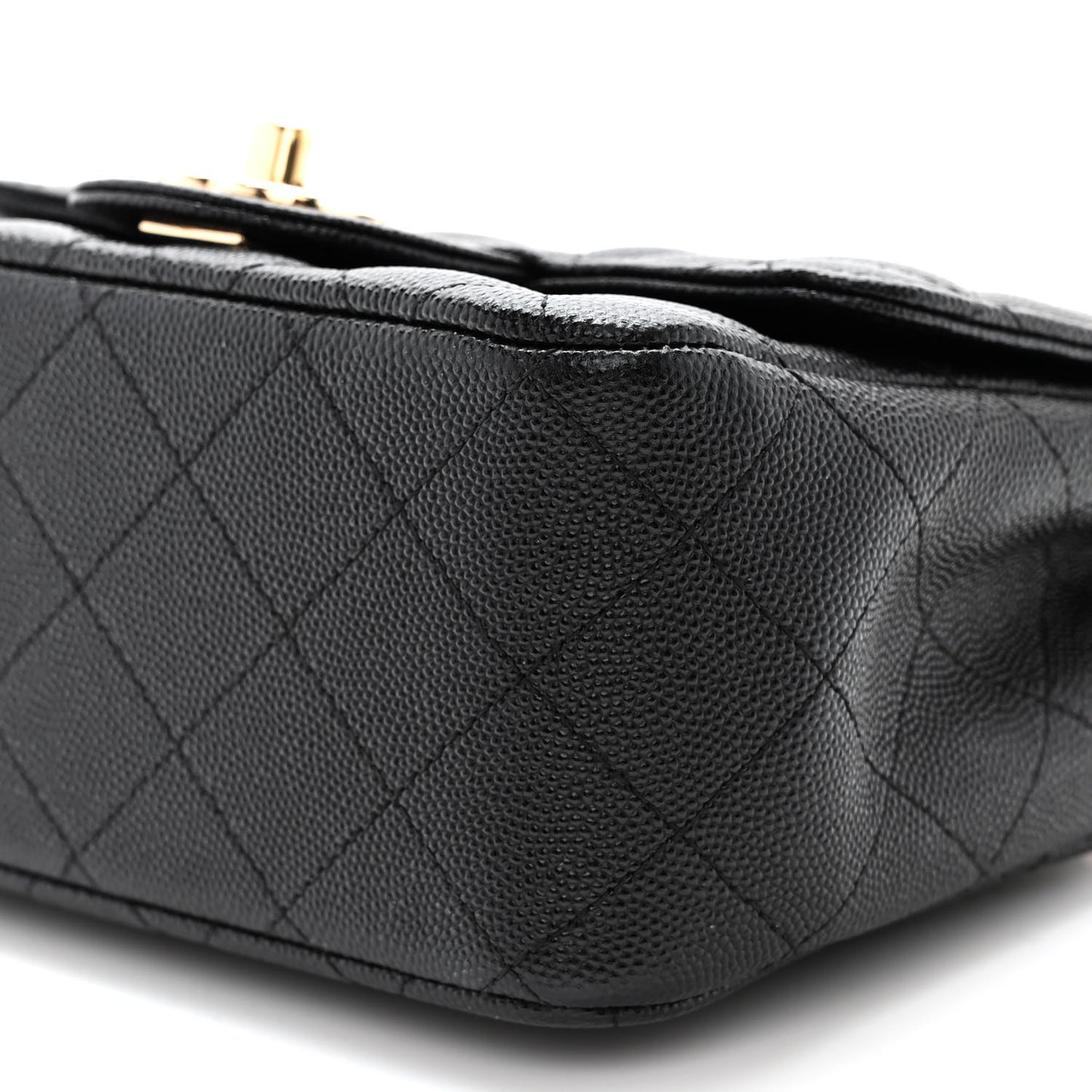 Caviar Quilted Mini Square Flap Black