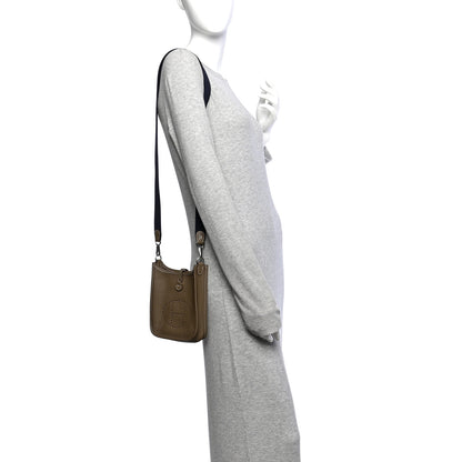 Hermes Taurillon Clemence Evelyne TPM Etoupe Bleu Indigo 2 of 11