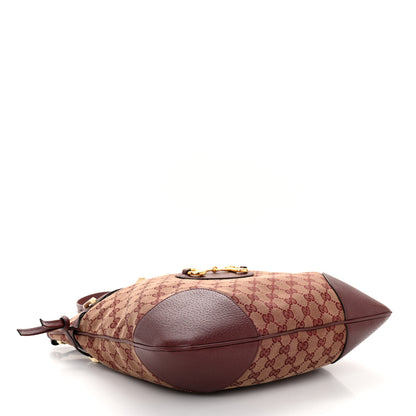 Gucci Monogram Textured Dollar Calfskin Horsebit 1955 Cinch Top Messenger Bag Sahara Rubino Chardonnay 4 of 9