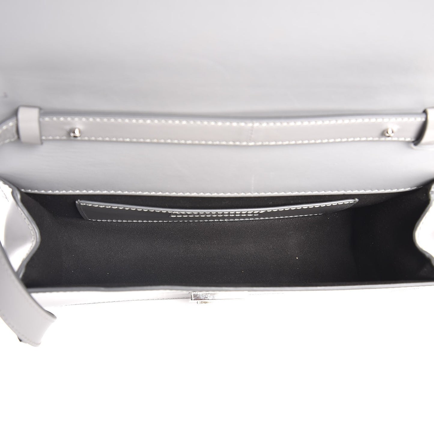 Calfskin Infinity Flap Bag Pearl Grey
