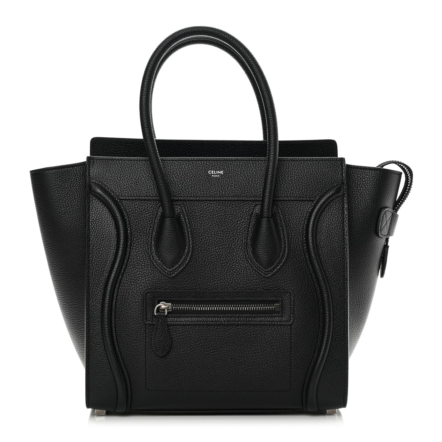 Drummed Calfskin Micro Luggage Black