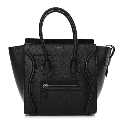 Celine Drummed Calfskin Micro Luggage Black 1 of 13