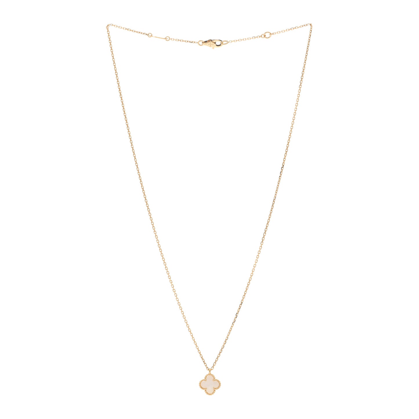 18K Yellow Gold Mother of Pearl Sweet Alhambra Pendant Necklace