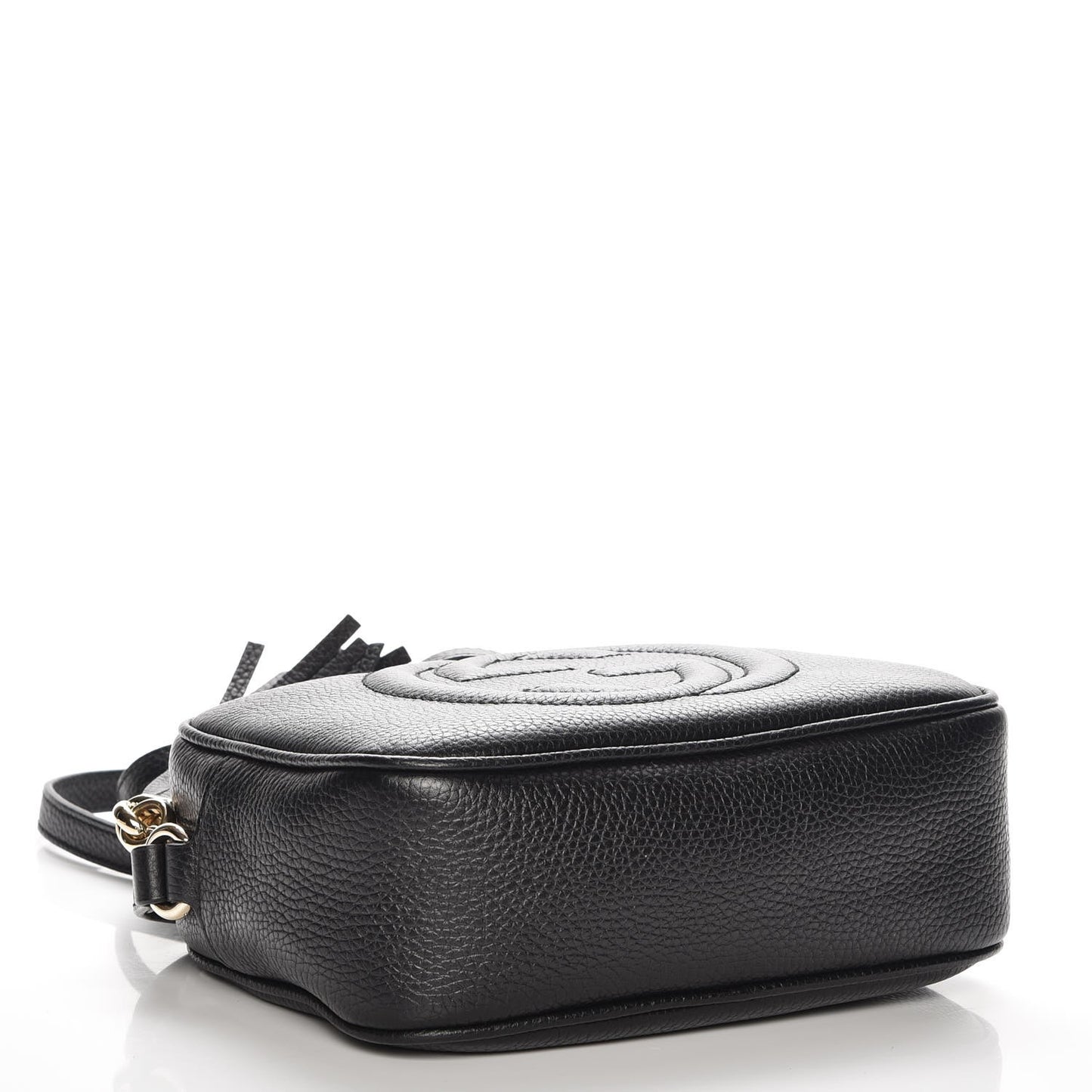 Pebbled Calfskin Small Soho Disco Bag Black