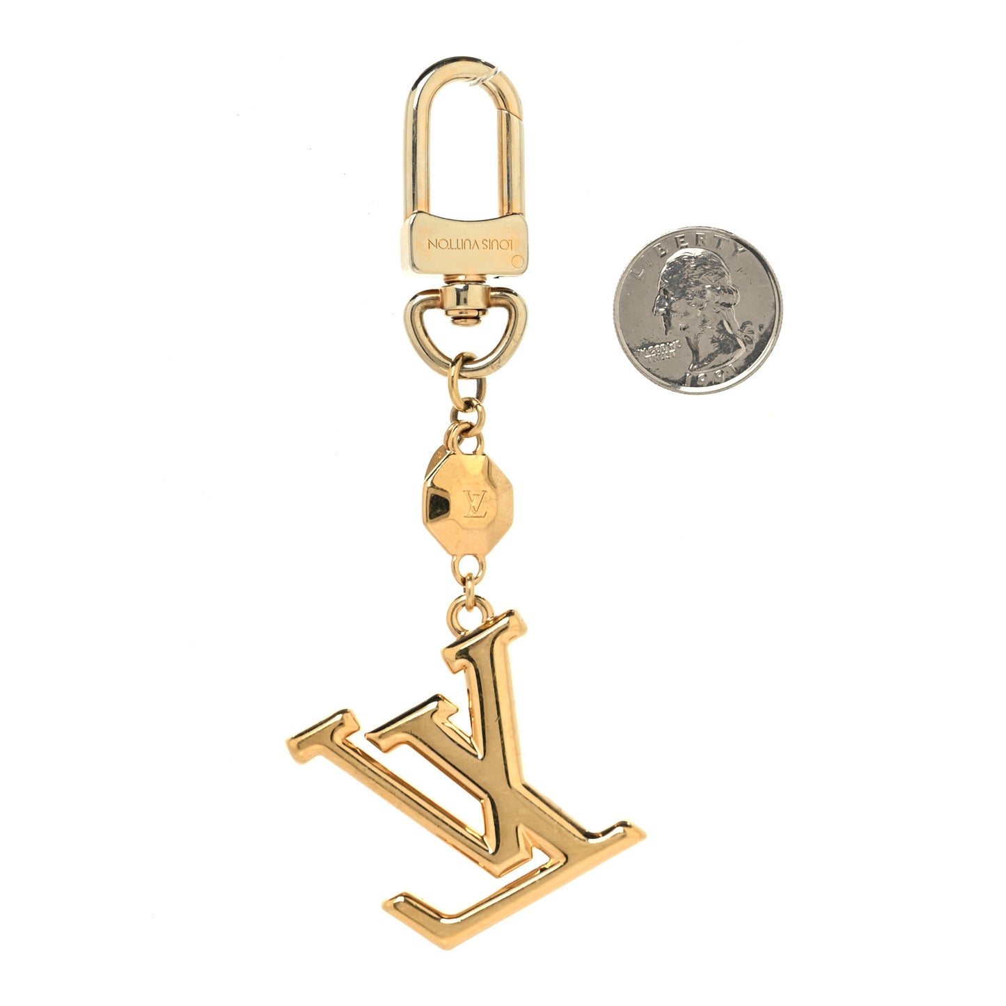 LV Facettes Bag Charm Key Holder Gold