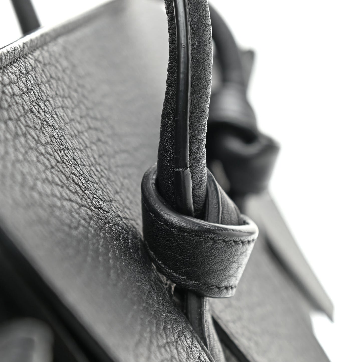 Crisped Calfskin Mini Tie Knot Tote Black