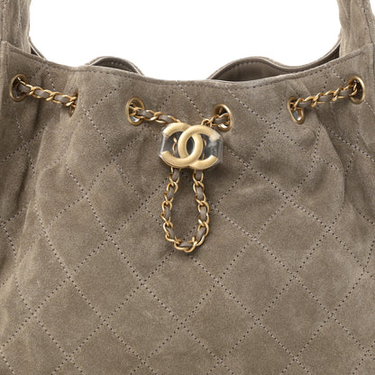 Chanel Suede Quilted Small Chanel 25 Handbag Dark Grey 8 of 11