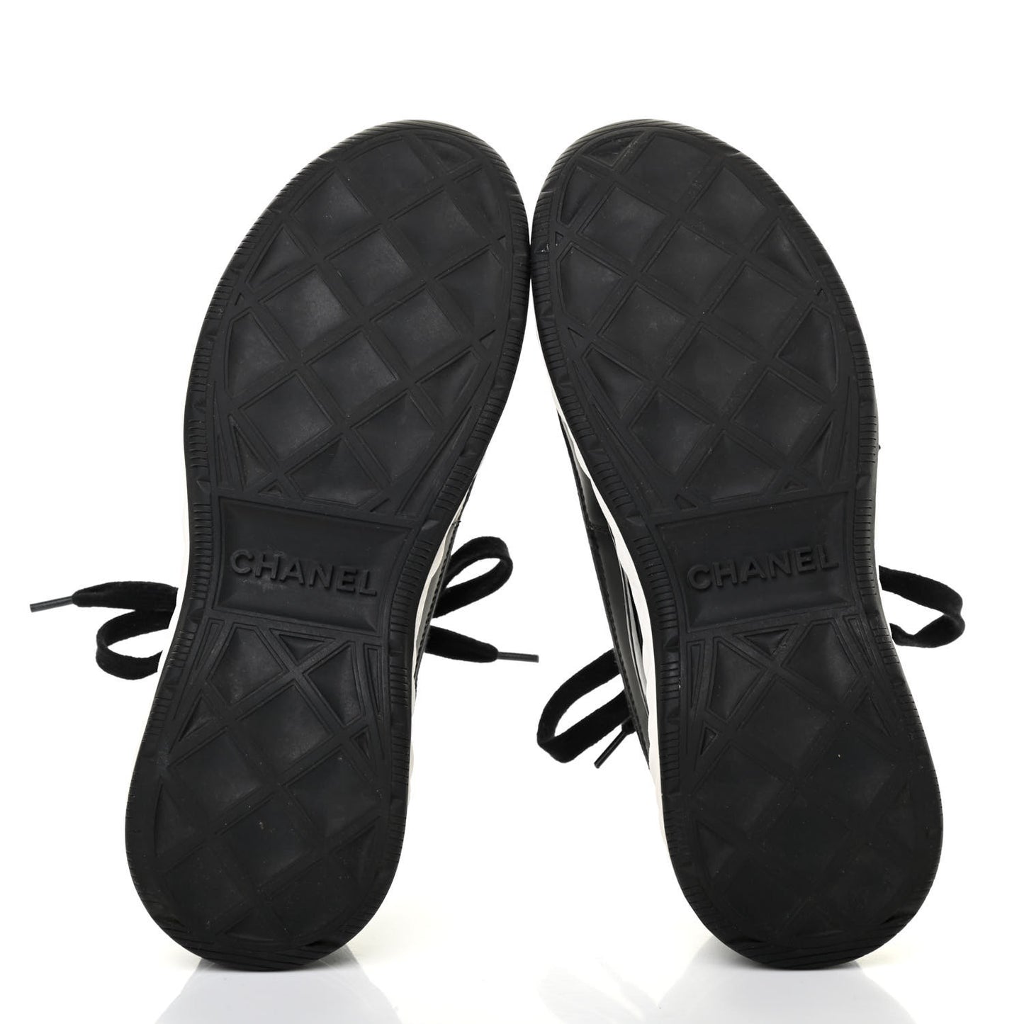 Velvet Calfskin Mixed Fibers CC Sneakers 37.5 Black