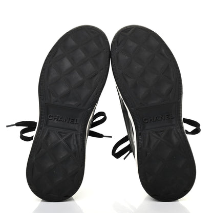 Chanel Velvet Calfskin Mixed Fibers CC Sneakers 37.5 Black 5 of 7