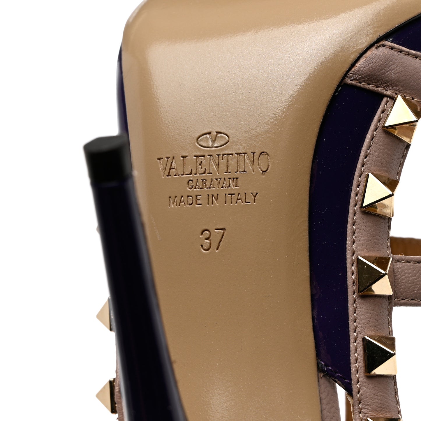 Patent Nappa Rockstud Ankle Strap 100mm Pumps 37 Purple Poudre
