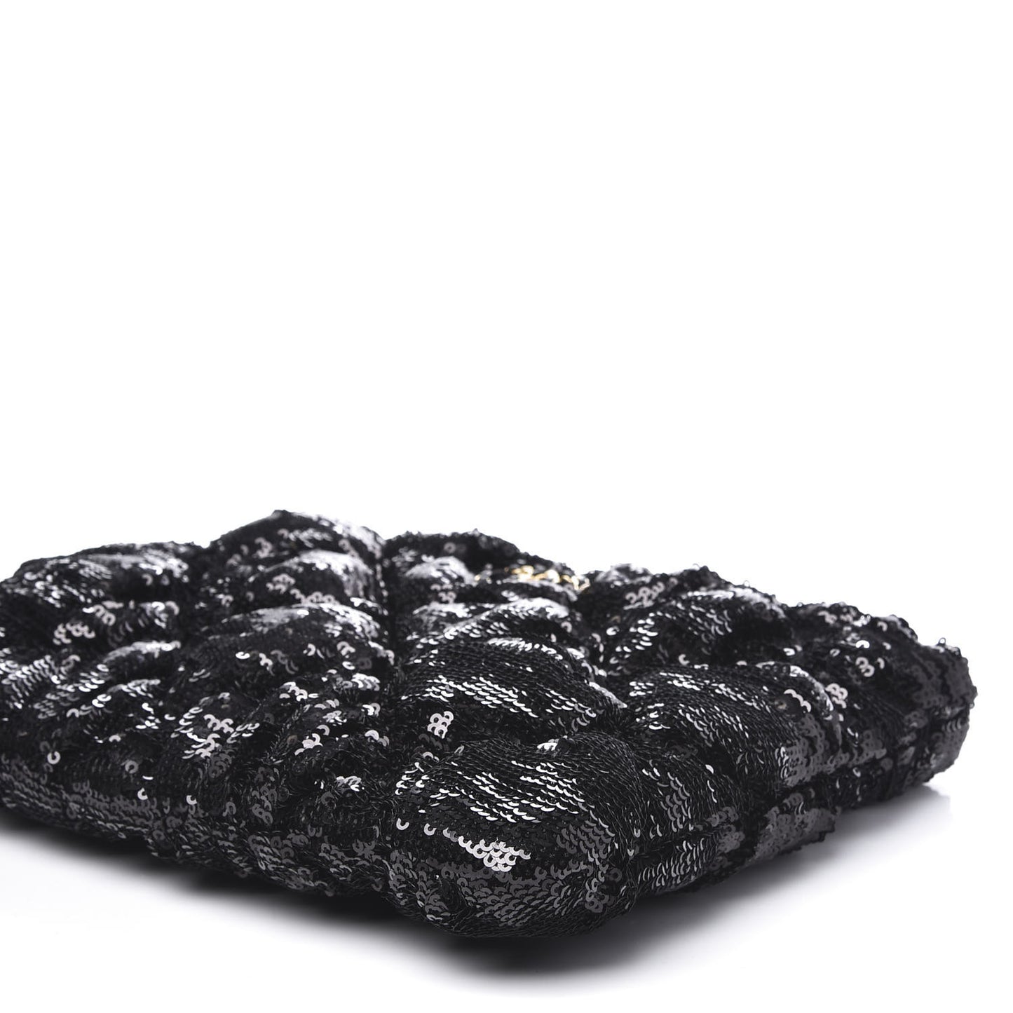 Sequins Quilted Large Chanel 19 Pouch Black